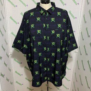 Retro Rifle Button Down Shirt Arcade Series 2 of 4 Frogger Video Game Mens 4XL